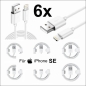 Preview: 6x iPhone SE Lightning auf USB Kabel 1m Ladekabel
